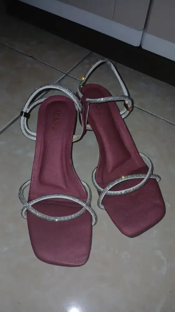jelly maroon high heels