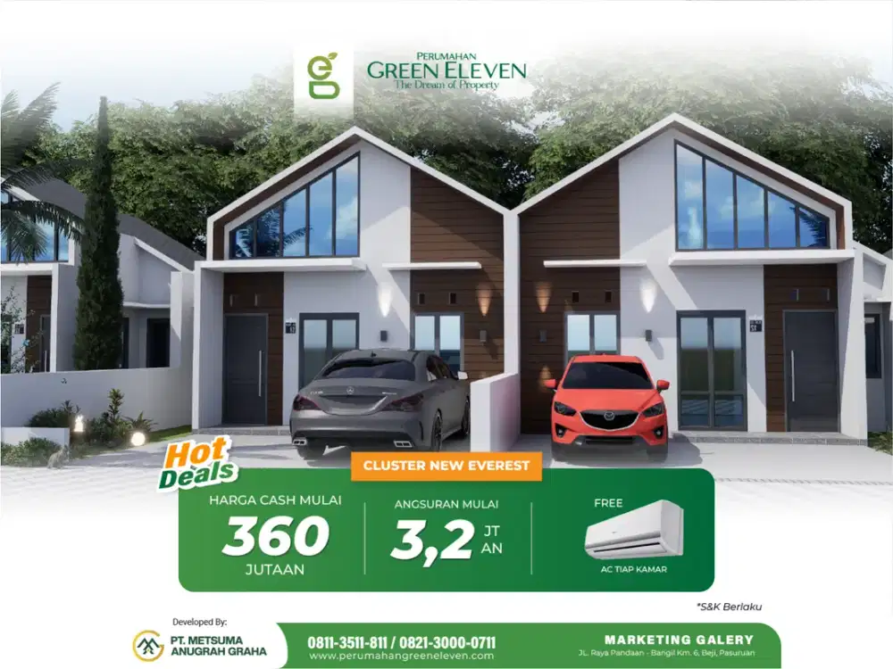 Rumah Dijual di Pasuruan – Perumahan Green Eleven, Modern Cluster New Everest 112m