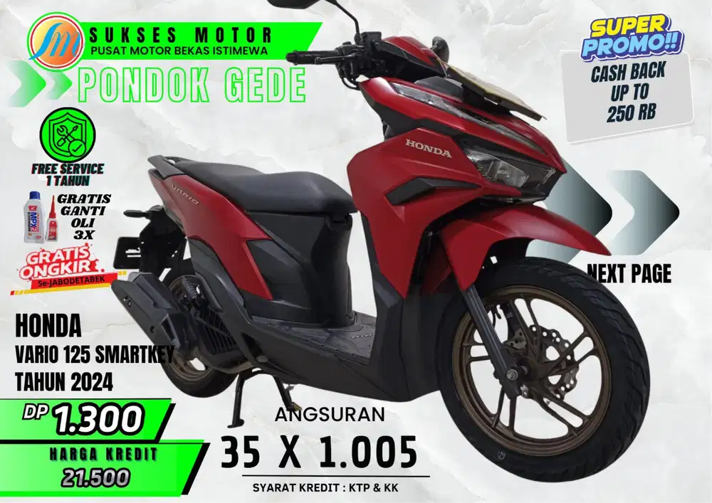 BARIO 125 SMARTKEY TH 2024 MOTOR BEKAS RASA BARU DP RINGAN ANGS MURAH