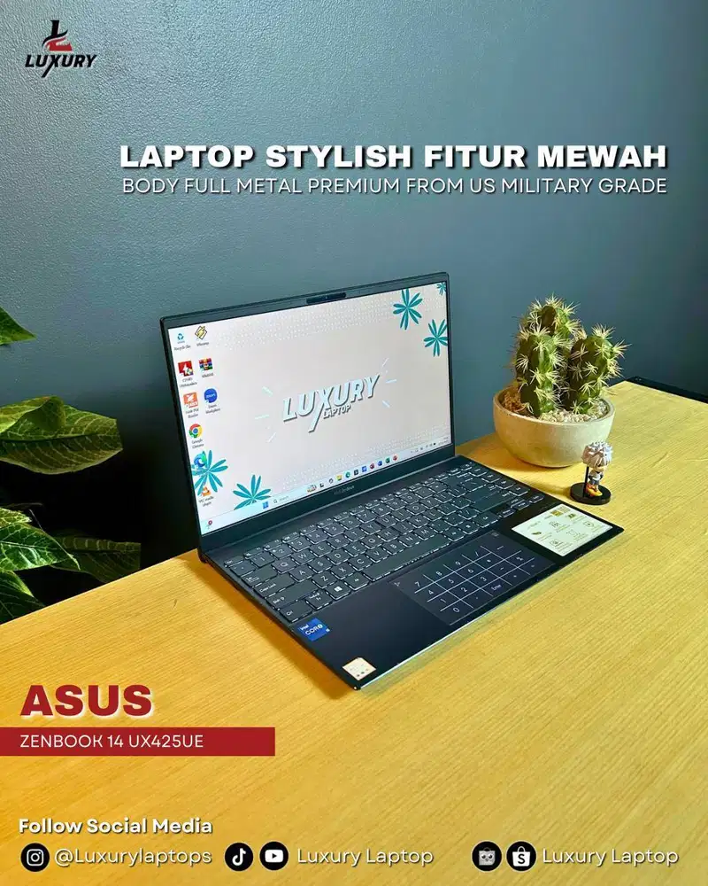 LAPTOP ASUS ZENBOOK UX425EA CORE I5 GEN 11 SSD RAM JUAL MURAH BU