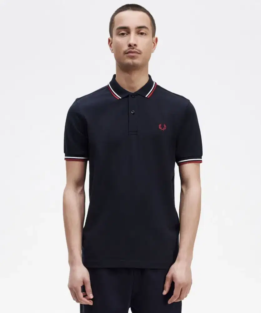 Kaos polo shirt FRED PERRY Twin Tipped colour black Size L Slim Fit