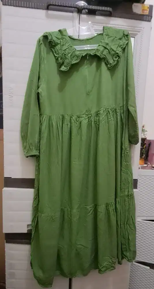 Gamis hijau polos