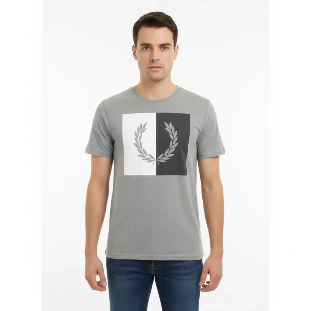 T-shirt FRED PERRY Big Logo Grey colour Size M
