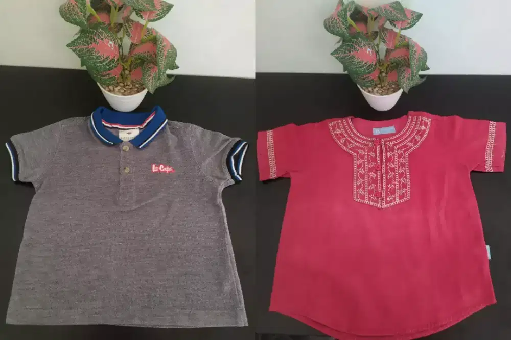 2pcs polo shirt dan baju anak kosongkan lemari