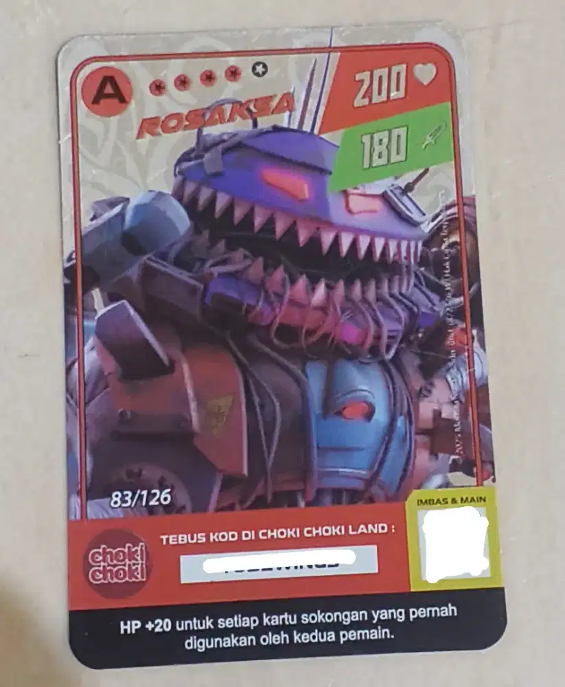 Limited edition Rosaksa x choki-choki card hologram