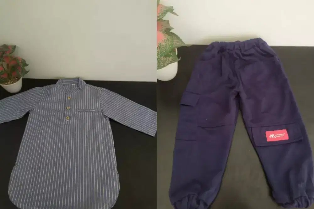 2pcs baju Koko dan celana panjang kosongkan lemari