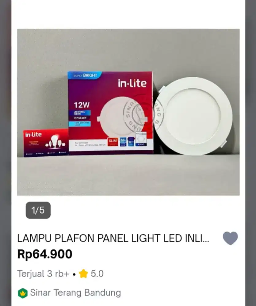 Lampu panel LED slim inLite