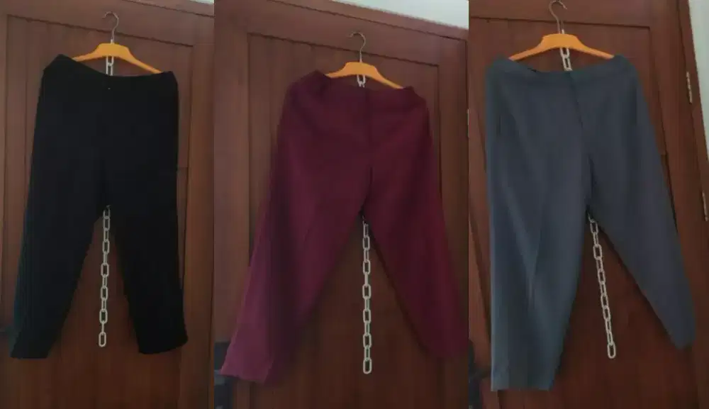 3pcs celana kerja panjang kosongkan lemari