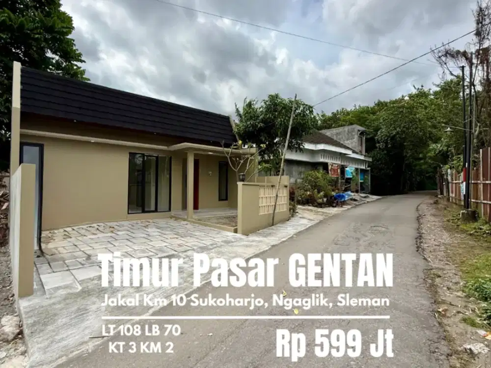 Rumah baru Murah timur pasar gentan jakal km 10