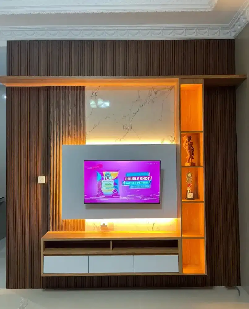 Backdrop tv minimalis estetik