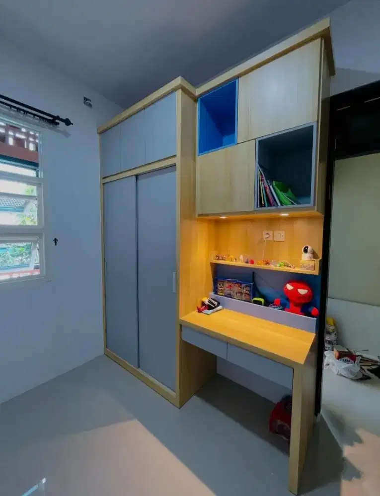 Lemari set meja belajar anak minimalis