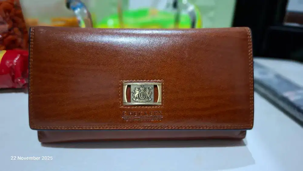 Jual dompet checkers kulit asli