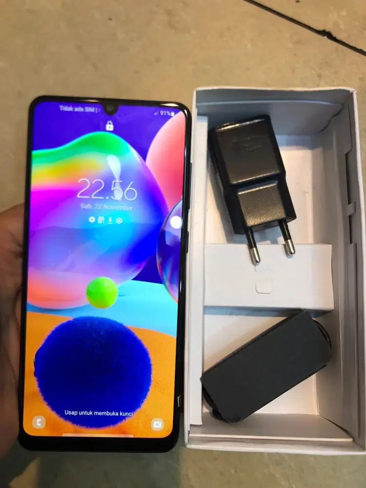 Jual hp second samsung A31 black