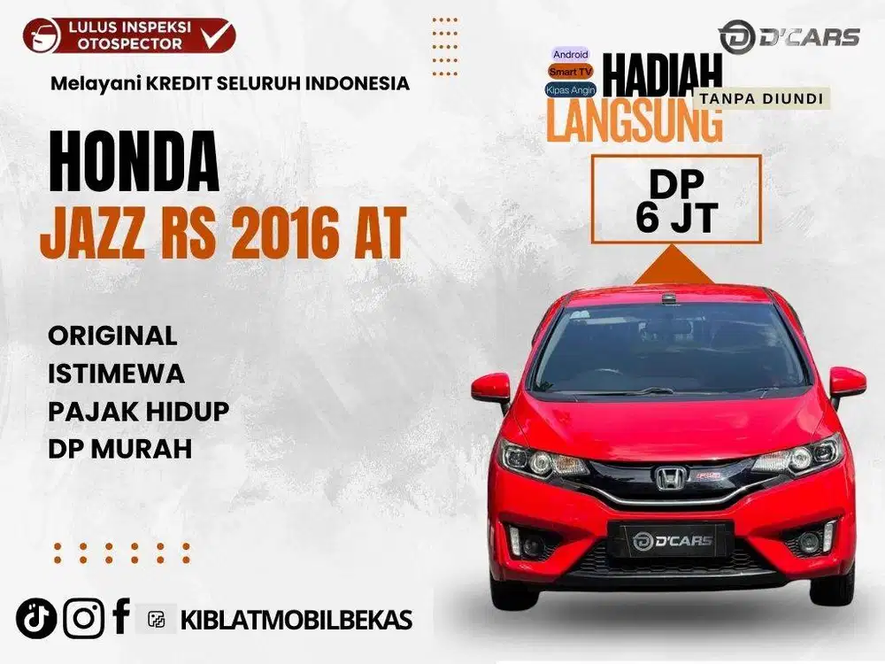 HONDA JAZZ RS 2016 MATIC LOW KM ISTIMEWA ORIGINAL