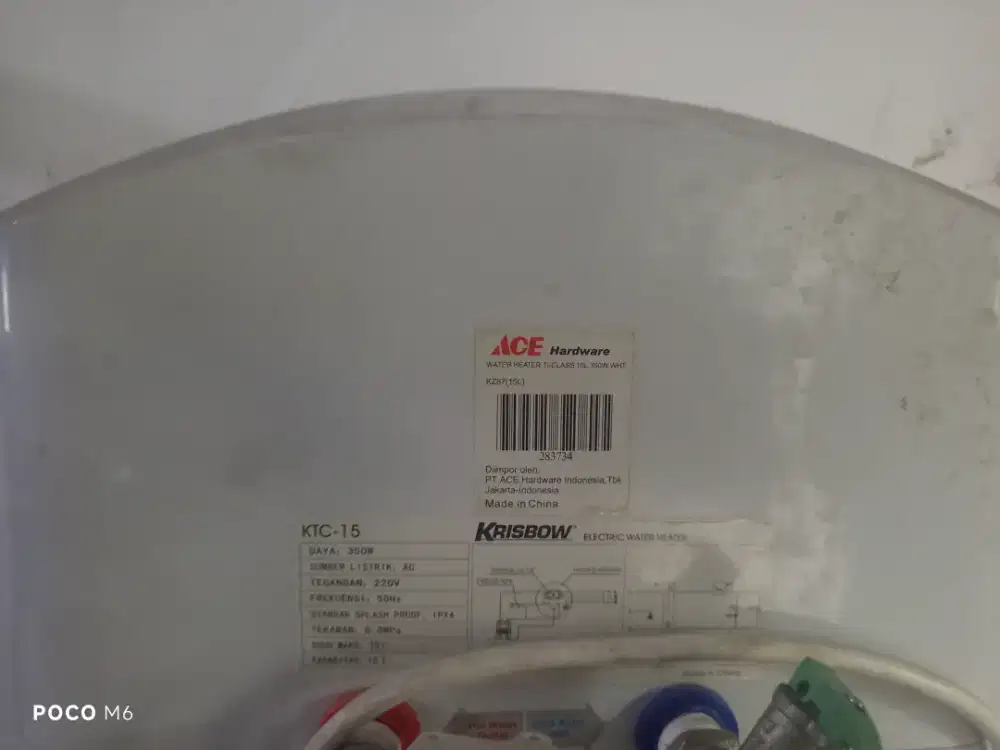 Water heater  listrik 15L merk ACE