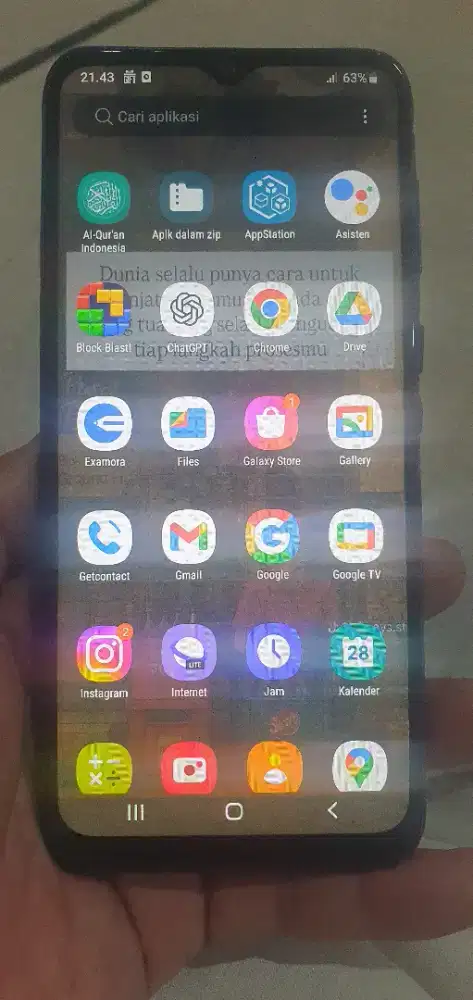 Jual samsung A03 cor kondisi siap pake tidak ada minness