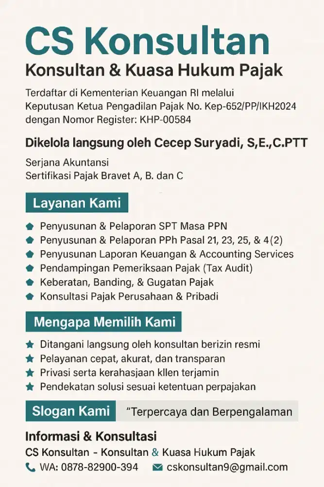 JASA KONSULTAN PAJAK dan KUASA HUKUM PERPAJAKAN