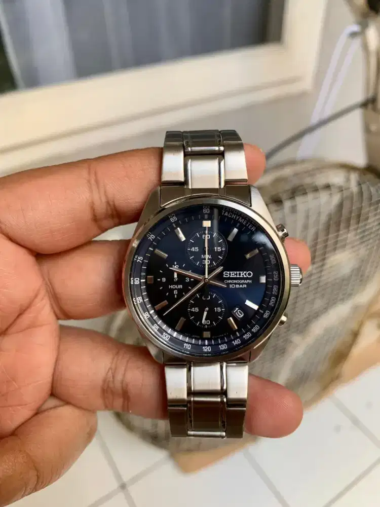 Jam Tangan  Seiko Chronograph SSB377P1 Dark Blue Dial Stainless Steel