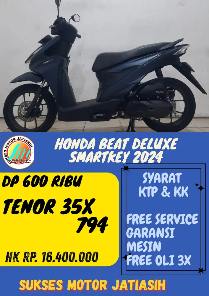 TERBARU HONDA BEAT DELUXE SMARTKEY 2024 DP 600 RIBU BISA CASH/KREDIT