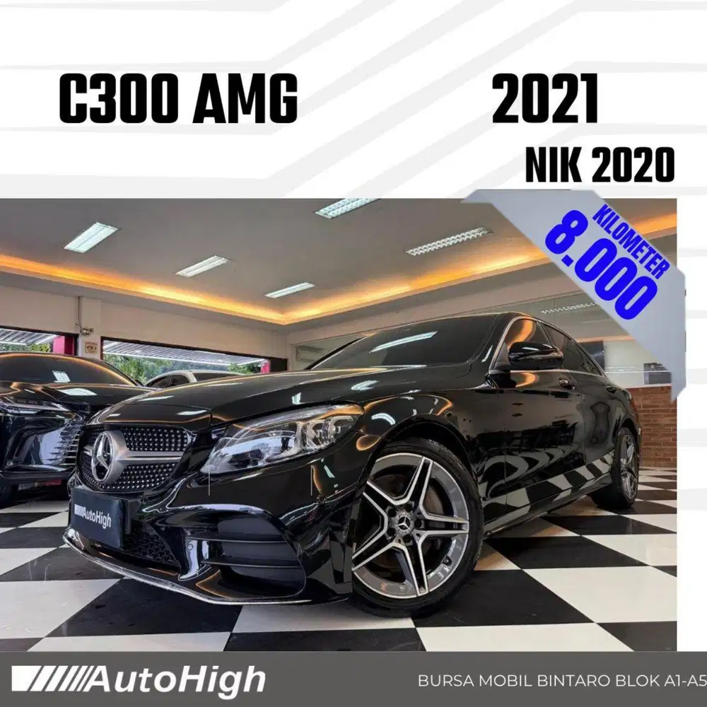 DP10% [Km8.000] C300 AMG 2020 Black Reg 2021 #AUTOHIGH