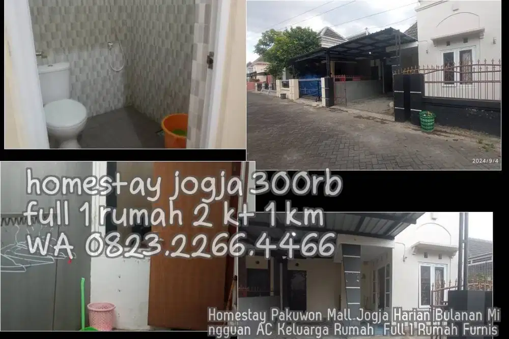 Homestay Pakuwon Mall Jogja Harian Bulanan Mingguan AC Keluarga Rumah