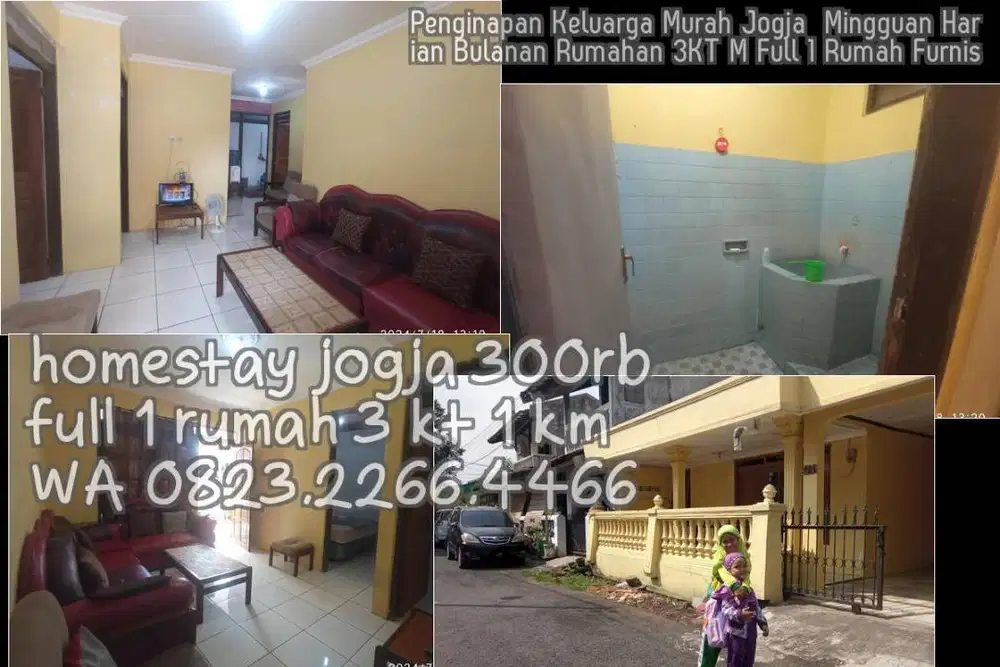 Penginapan Keluarga Murah Jogja  Mingguan Harian Bulanan Rumahan 3KT M