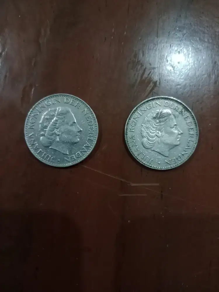 Uang Koin Kuno 1 Gulden Juliana Koningin DerNederlanden Thn 1967, 1968