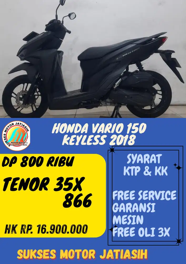 DP MURAH HONDA VARIO 150 KEYLESS 2018 DP 500 RIBU BISA CASH/KREDIT