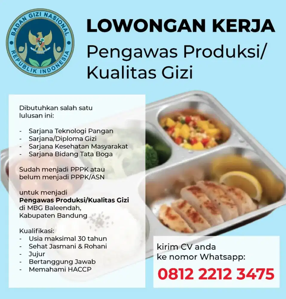 Sarjana Tek. Pangan, Gizi, Tata Boga Dapur MBG