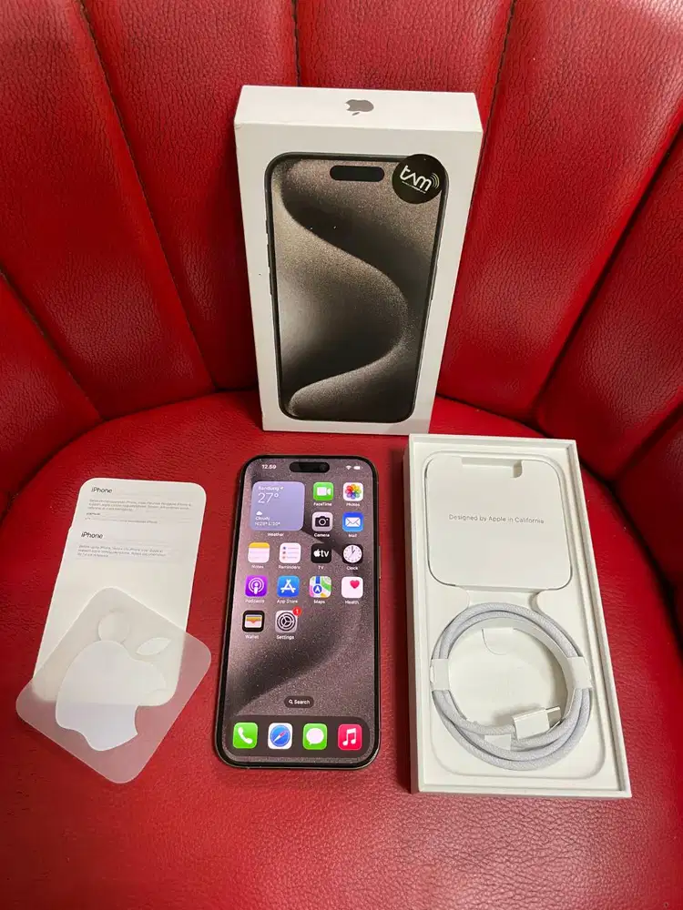 iPhone 15 Pro 256gb iBox Natural Titanium Mulus Like New Fullset Ori