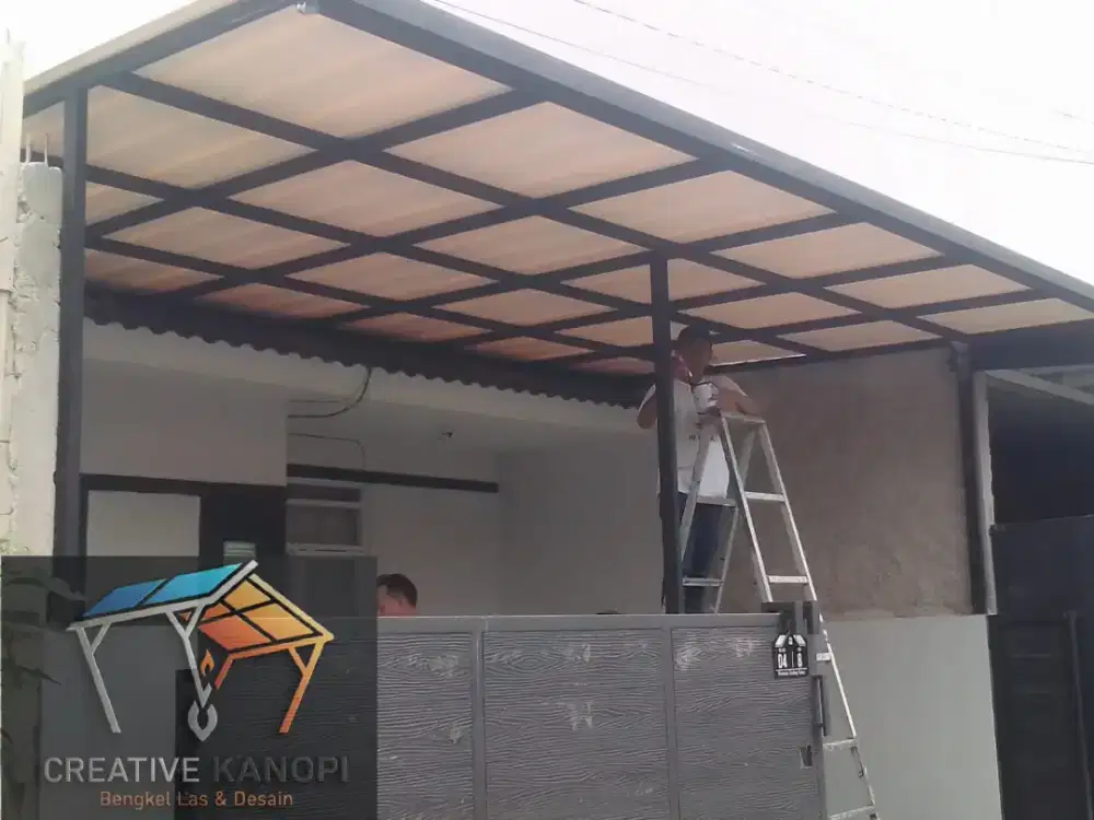 0014 kanopi atap upvc alderon singgle layer