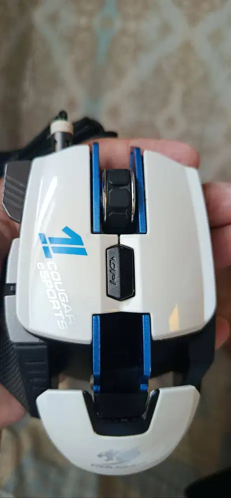 Cougar 700M White Blue Gaming Mouse - With Weight Adjustment