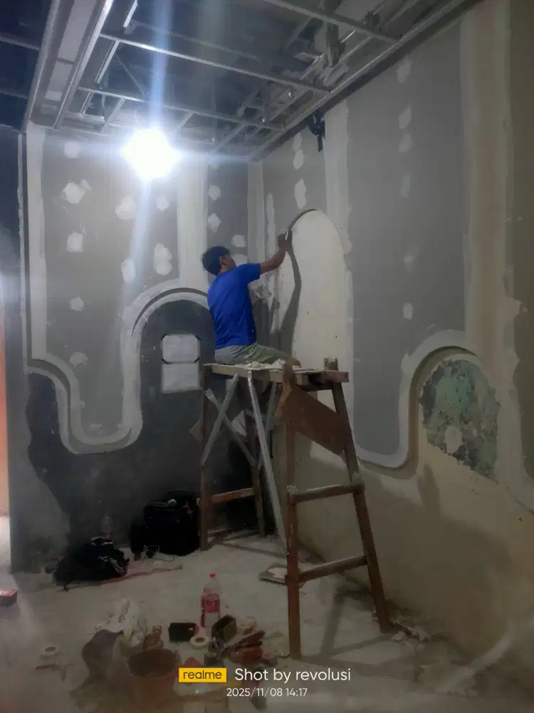 Dekorasi kantor penebalan dinding partisi gypsum dan molding ruangan