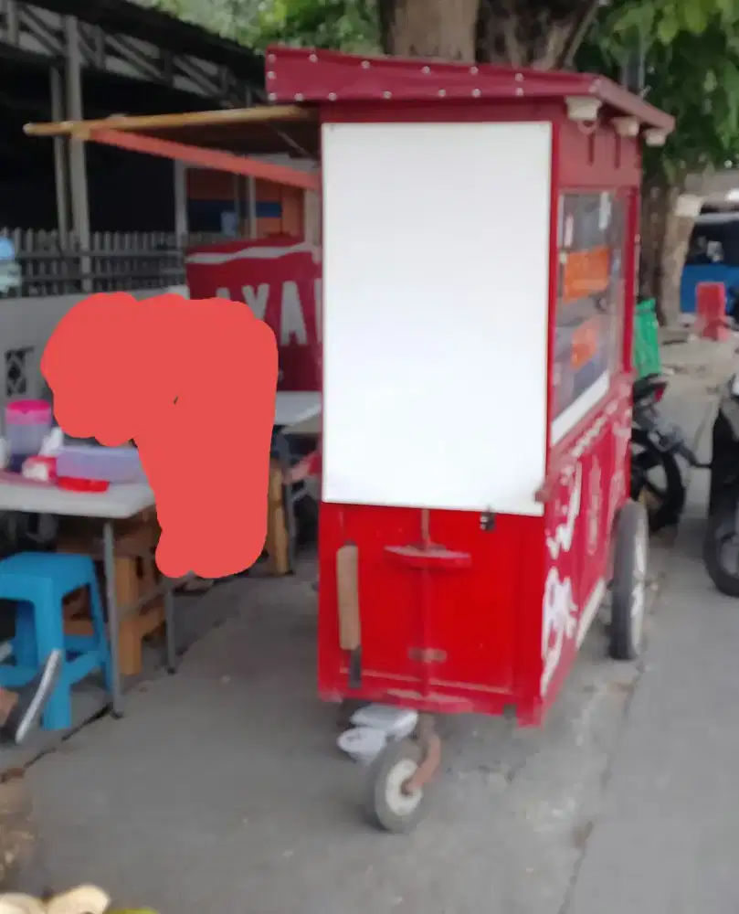 Gerobak bubur ayam soto mie kayu kuat masih bagus