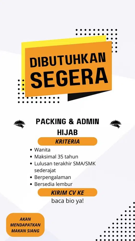 LOWONGAN KERJA LULUSAN SMA