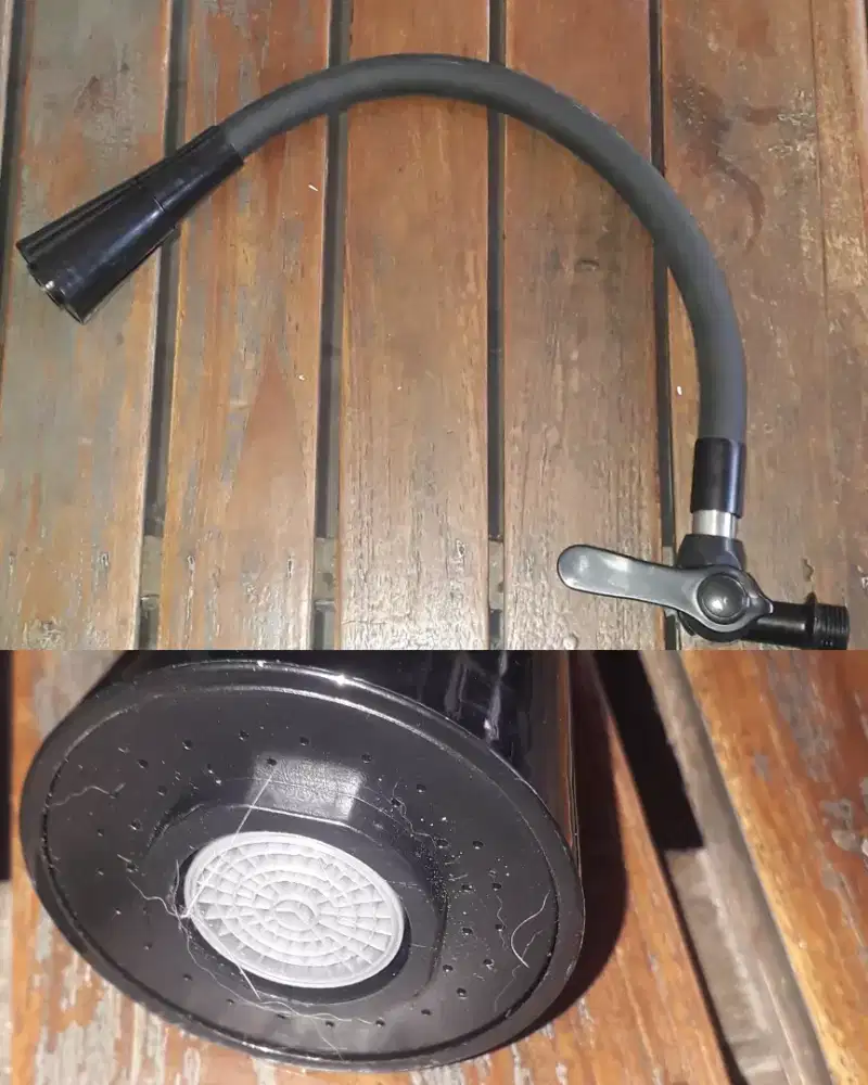 Kran angsa cuci piring hitam (terompet)