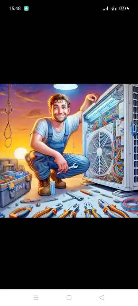 Jasa servis AC kulkas mesin cuci kompa air dll bergaransi