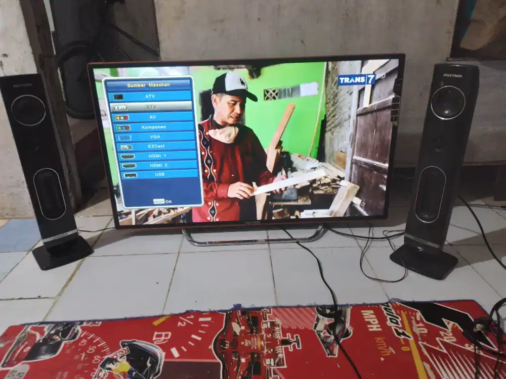 TV LED DIGITAL POKYTRON 43 INCH PLUS SPEAKER TOWER,  NORMAL, NO MINUS.