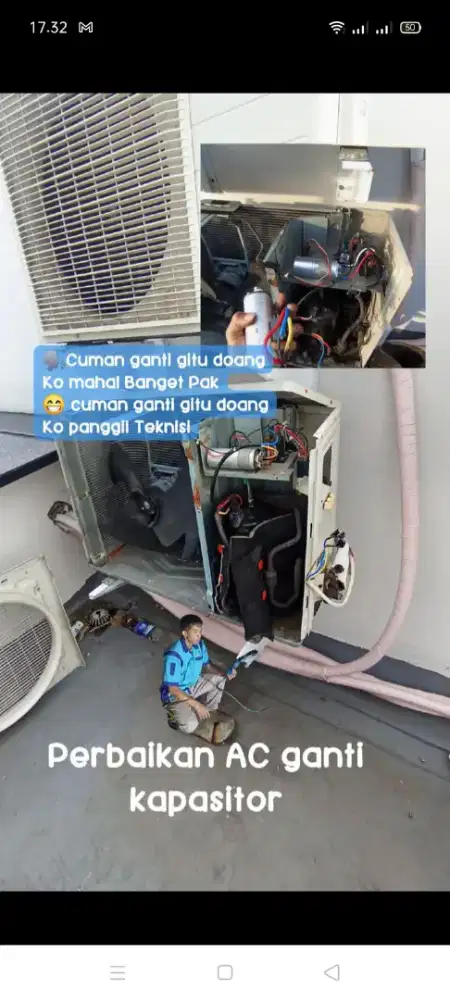 Jasa servis AC kulkas mesin cuci kompa air dll bergaransi