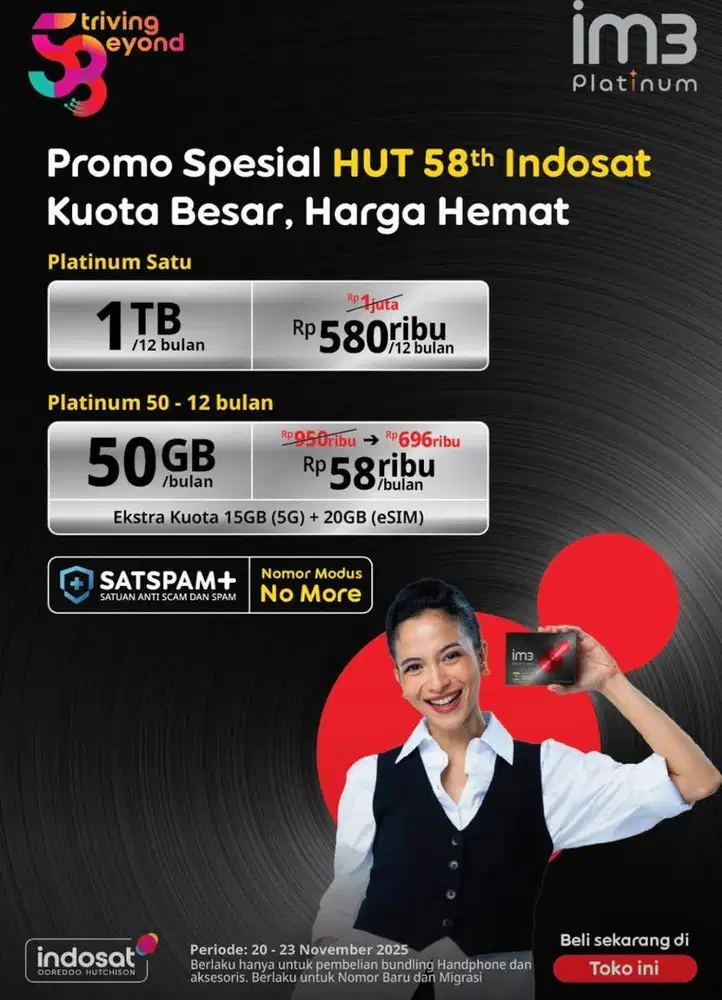 Promo terakhir indosat 1TB 580rb aja