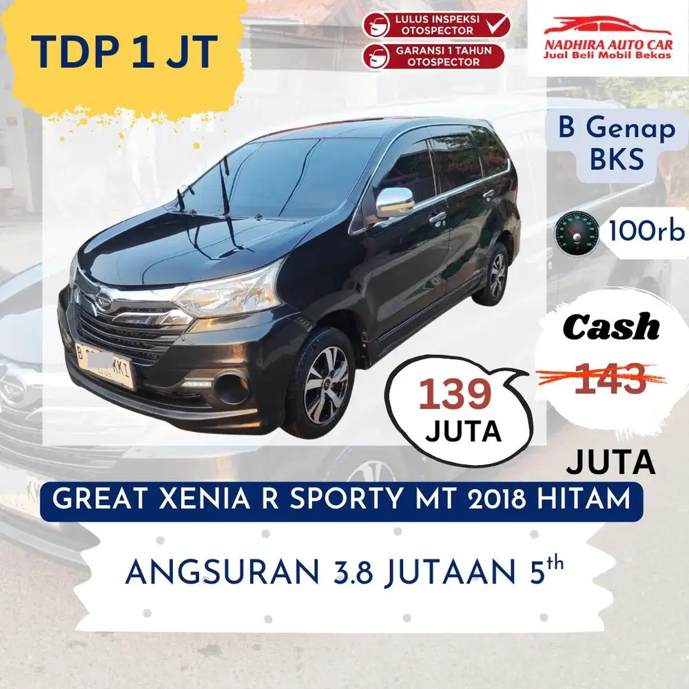 Promo Kredit DP 1 Juta Great Xenia R Sporty MT 2018 Hitam