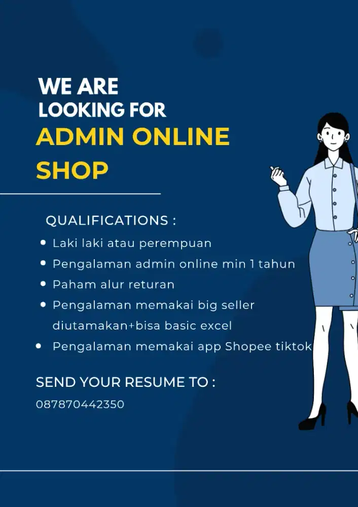 WE ARE HIRING ADMIN ONLINE SHOP