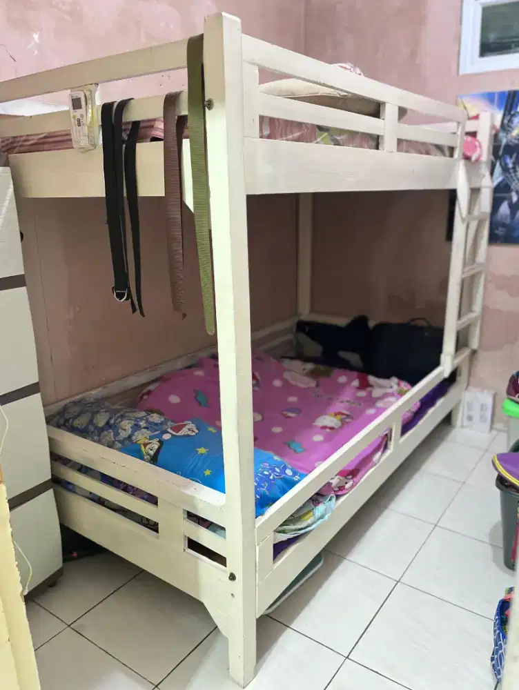 RANJANG SUSUN 2 TINGKAT KAYU JATI ASLI, UKURAN 100X200X170 SECOND