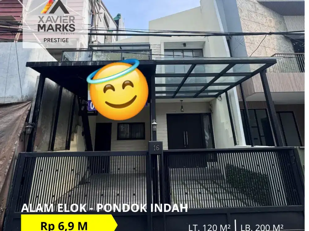 DIJUAL RUMAH BANGUNAN BARU DEKAT KE PIM & DEPAN TAMAN JL ALAM ELOK PONDOK INDAH JAKARTA SELATAN