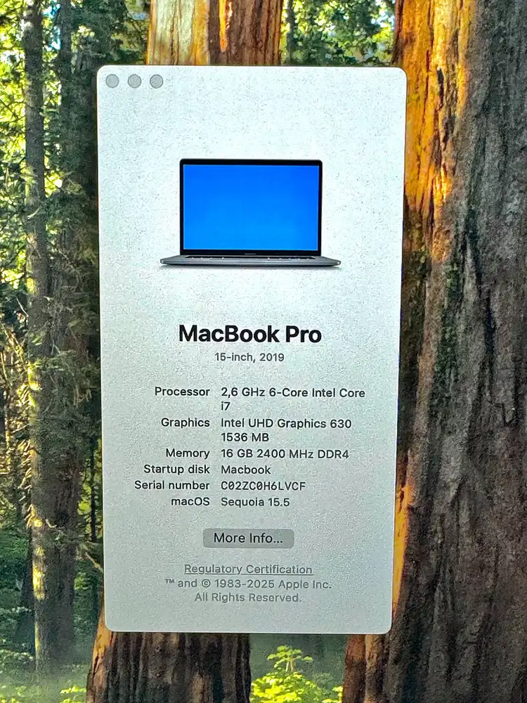 Laptop Apple Macbook Pro 15 2019 | i7 | 16 GB | 256 GB