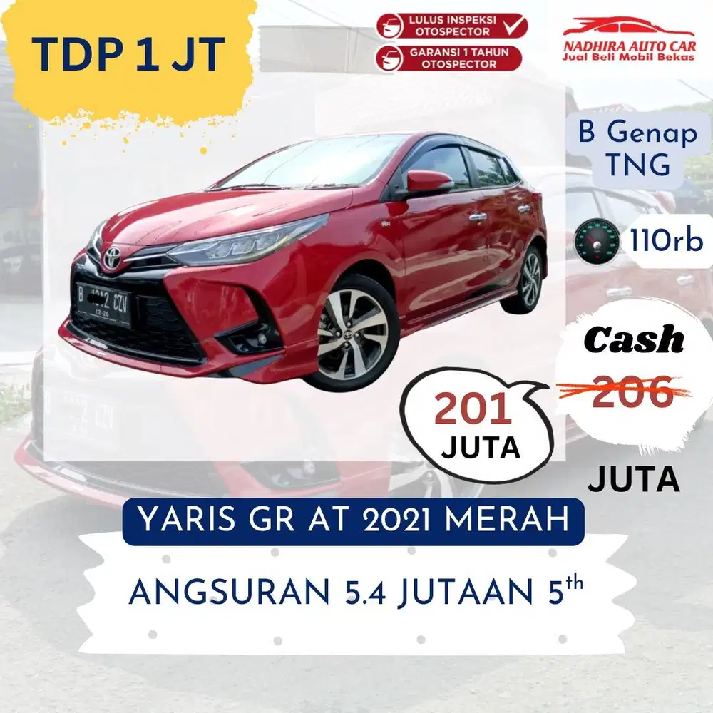 Promo Kredit DP 1 Juta Yaris GR AT 2021 Merah