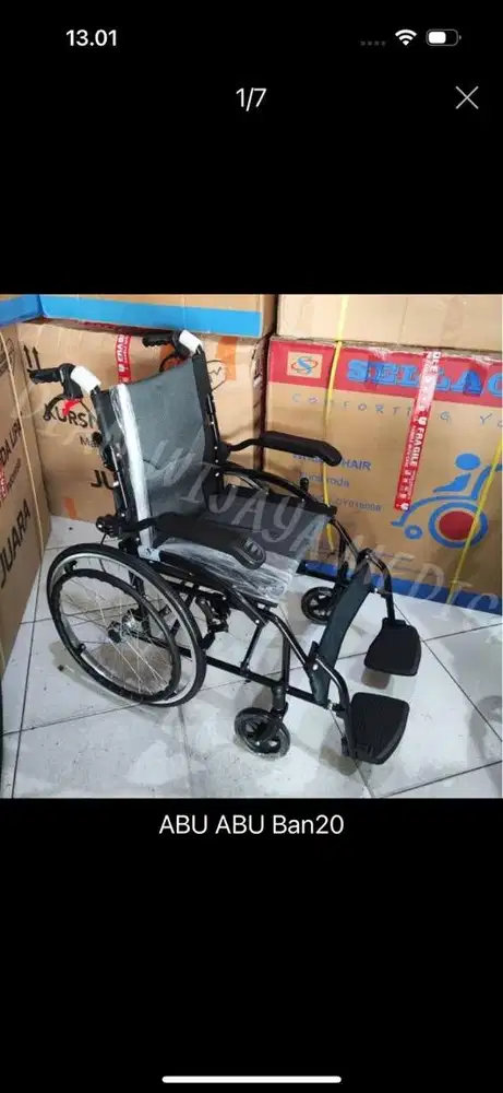 Kursi roda traveling grey murah merek sellaco