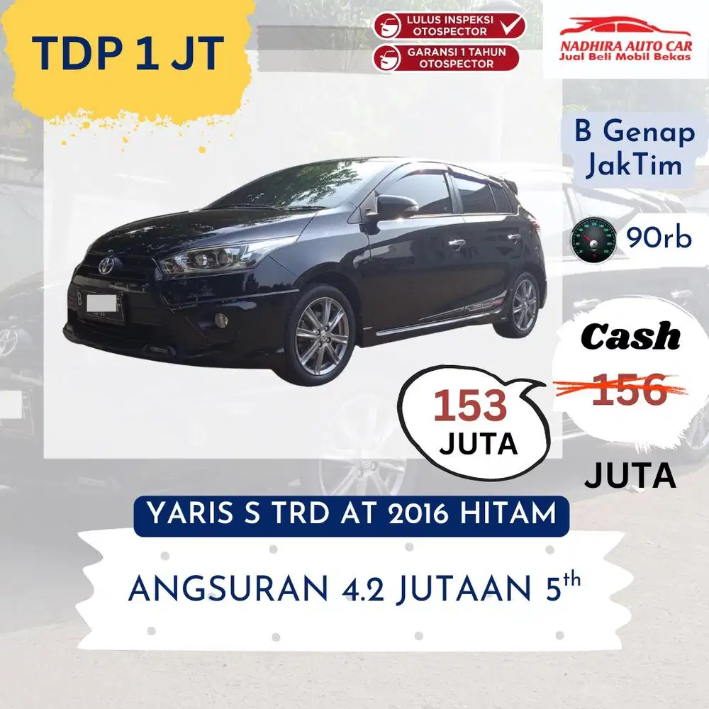Promo Kredit DP 1 Juta Yaris S TRD AT 2016 Hitam