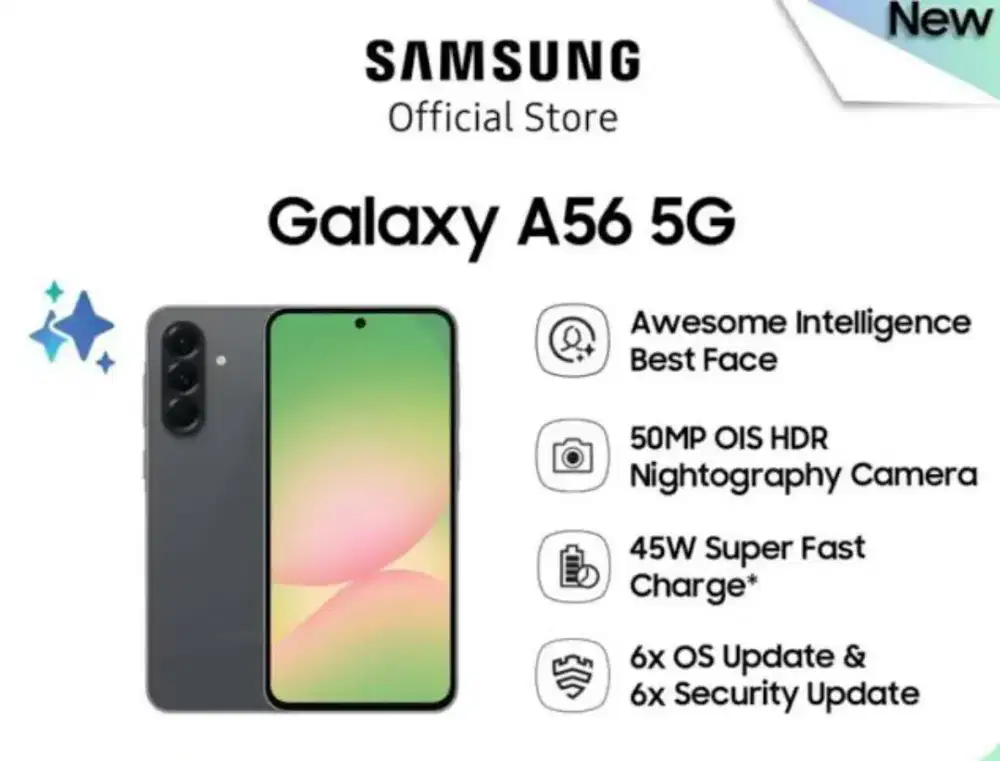 Samsung A56 dengan cicilan 0% home credit 0%