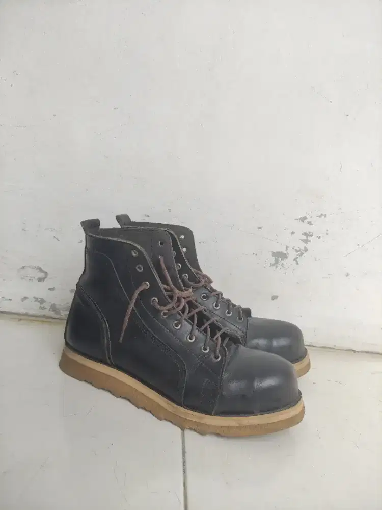 Sepatu Boots kulit, sepatu Safety, sepatu riding Pria size 42
